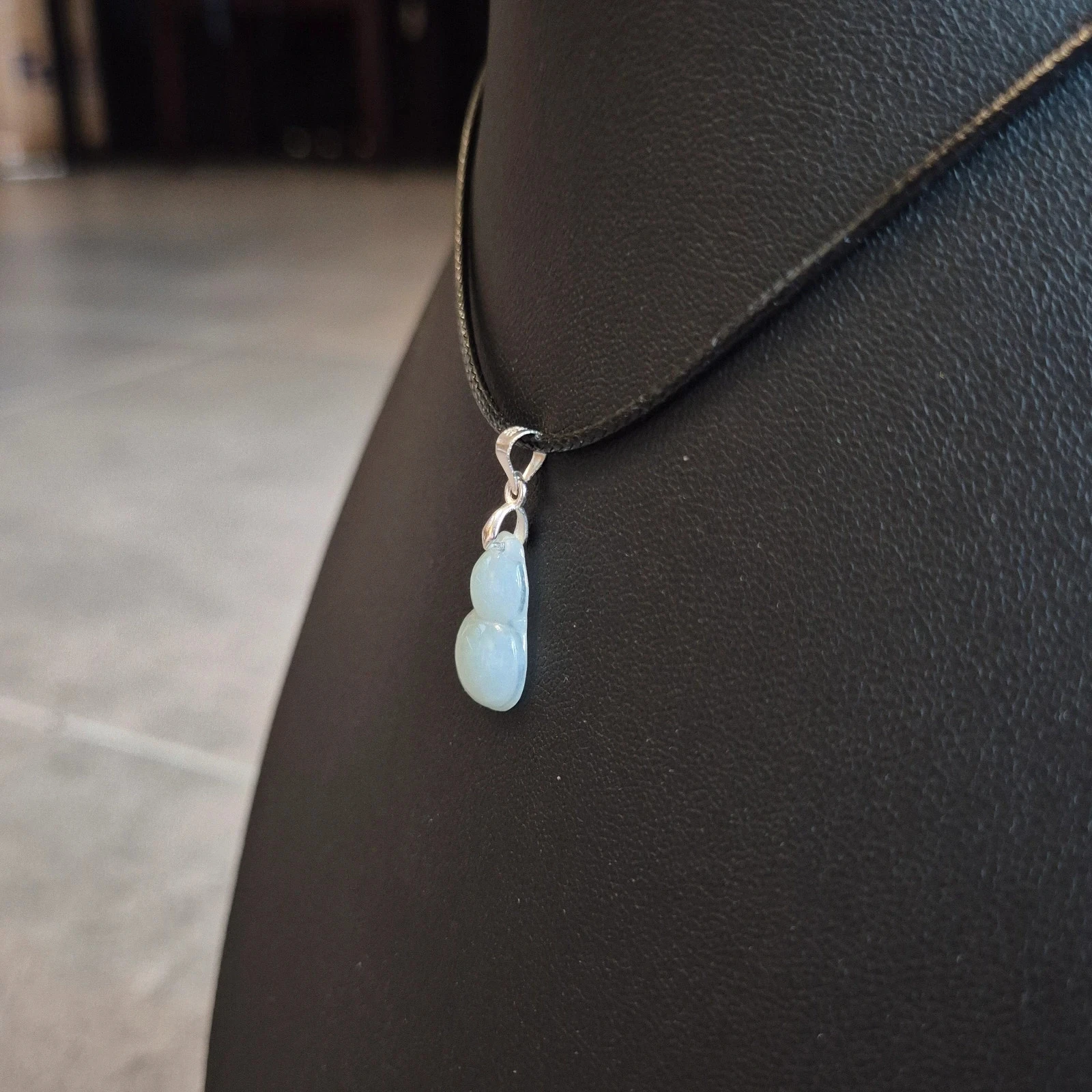 #Natural no tratado tipo A jadeíta jade colgante con baño de oro de 18k y collar – photo 7